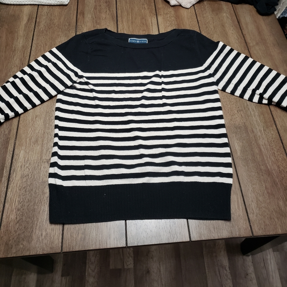 Black and white striped sweater